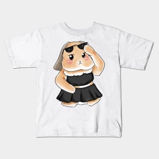 Sassy Black Rabbit Outfit _ Bunniesmee Kids T-Shirt